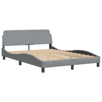 Bedframe zonder matras stof lichtgrijs 140x190 cm - thumbnail