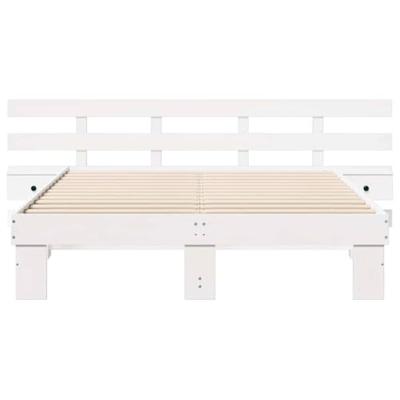 Bedframe met lade Wit Massief grenenhout en massief grenenhout