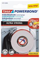 tesa ULTRA STRONG 55791-00001-00 Montagetape tesa Powerbond Wit (l x b) 1.5 m x 19 mm 1 stuk(s) - thumbnail