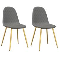 Eetkamerstoelen 2 st fluweel lichtgrijs - thumbnail