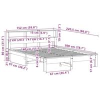 Bedframe zonder matras massief grenenhout wasbruin 140x200 cm - thumbnail