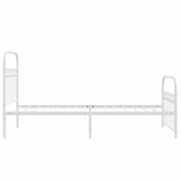 Bedframe met hoofd- en voeteneinde metaal wit 90x190 cm - thumbnail