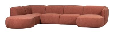 WOOOD Lounge U-Bank 'Polly' Links, Woven, kleur Roze WOOOD Lounge U-Bank 'Polly' Links, Woven, kleur Roze
