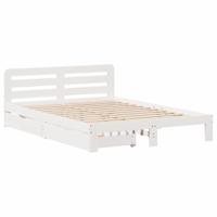 Bedframe zonder matras massief grenenhout wit 150x200 cm - thumbnail