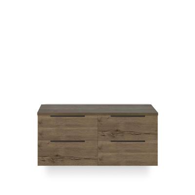 Seville Badmeubelset 120 cm - 4 laden - Wastafel Blad Tabacco Edge greep