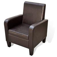 Fauteuil kunstleer bruin - thumbnail