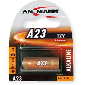 Ansmann alkaline batterij voor garagedeuropener, alarminstallatie, draadloze ontspanner voor camera, meetapparaten, bel, enz. A23 (12 V). 1 Stuk zwart, oranje