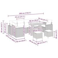 Tuinbankenset 10 pcs Beige poly rattan - thumbnail