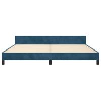Bedframe met hoofdeinde fluweel donkerblauw 200x200 cm - thumbnail