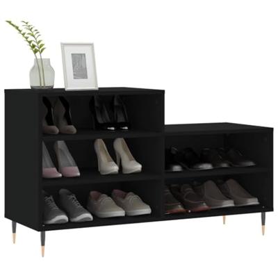 VidaXL Schoenenkast 102x36x60 cm bewerkt hout zwart VidaXL Schoenenkast 102x36x60 cm bewerkt hout zwart