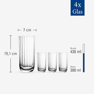 Villeroy & Boch Rose Garden Longdrink glazen 4 stuks