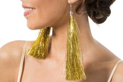 Oorbellen Gouden Tinsels 17cm