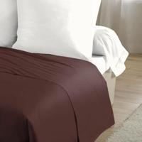 LOVELY HOME Lenzuolo sopra 100% cotone 180x290 cm - 1 persona - Marrone - thumbnail