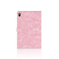 Samsung Galaxy Tab S7 FE | S7+ | S8+ Tablet Cover White Flowers - thumbnail