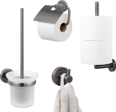 Saqu Eurotrend toilet accessoires 4-delig gunmetal