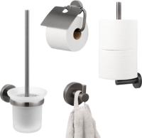Saqu Eurotrend toilet accessoires 4-delig gunmetal - thumbnail