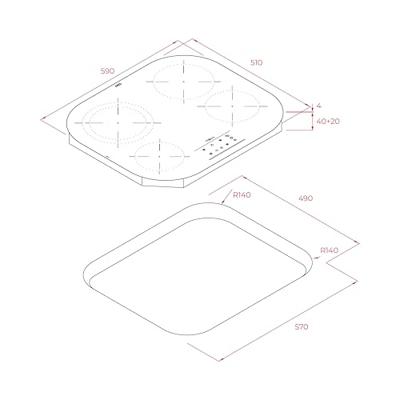 Vitrokeramische kookplaat Teka TCC64310TTC 60 cm 6500 W