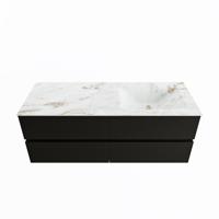 MONDIAZ VICA-DLUX 130cm badmeubel onderkast Urban 4 lades. Inbouw wastafel CLOUD rechts 1 kraangat, kleur Frappe. - thumbnail