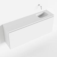 MONDIAZ OLAN 120cm toiletmeubel talc. LEX wastafel talc rechts geen kraangat - thumbnail