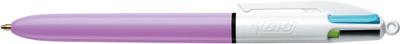 Bic Colours Fun 4-kleurenbalpen, medium, pastel inktkleuren, lichaam pastelroze Bic Colours Fun 4-kleurenbalpen, medium, pastel inktkleuren, lichaam pastelroze