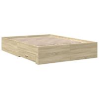 Bedframe met lades bewerkt hout sonoma eikenkleurig 140x190 cm - thumbnail