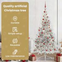 VidaXL Kunstmatig voorverlicht kerstboom met 300 led zilver 210 cm pet - thumbnail