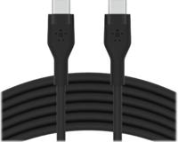 Belkin BoostCharge Flex siliconen USB Type C/C-kabel, USB-IF-gecertificeerde PD-snellaadkabel voor iPhone 16, iPhone 15 Plus/Pro/Pro Max, Samsung Galaxy S24, Pixel, iPad, Nintendo Switch, 3 m , zwart - thumbnail