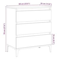 Dressoir 60x35x70 cm bewerkt hout oud houtkleurig - thumbnail