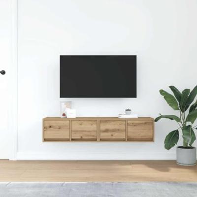 Tv-meubelen 2 st 60x31x25,5 cm bewerkt hout artisanaal eiken
