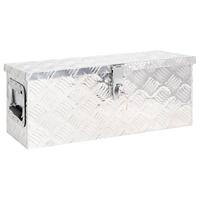 VidaXL Opbergbox 60x23,5x23 cm aluminium zilverkleurig - thumbnail