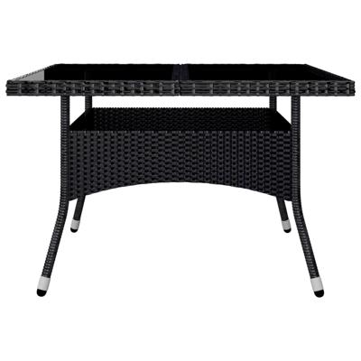 9-delige Tuinset poly rattan en gehard glas zwart - thumbnail