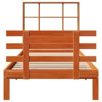 Bed met boekenkast zonder matras grenenhout wasbruin 100x200 cm - thumbnail