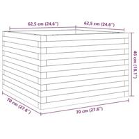 Plantenbak 70x70x46 cm massief grenenhout wasbruin - thumbnail