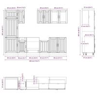 8-delige Keukenkastenset Lucca bewerkt hout glanzend wit - thumbnail
