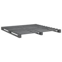 Bedframe met hoofdbord massief grenenhout grijs 200x200 cm - thumbnail