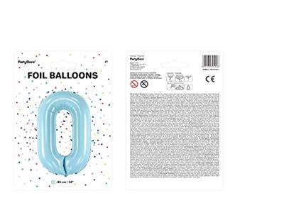 Folieballon cijfer 0 lichtblauw 86cm