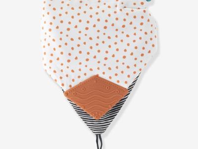 Pack 2 bandana-slobberdoekjes + speenclip - INFANTINO terracotta