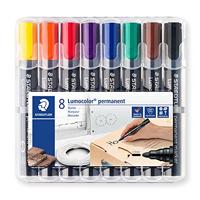 Staedtler Lumocolor 352, permanent marker, ronde punt, 2 mm, etui van 8 stuks in geassorteerde kleuren - thumbnail