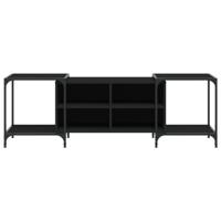 Tv-meubel 153x37x50 cm bewerkt hout zwart - thumbnail