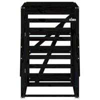 Containerberging 84x90x128,5 cm massief grenenhout zwart - thumbnail