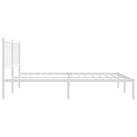 Bedframe met hoofdbord metaal wit 183x213 cm - thumbnail