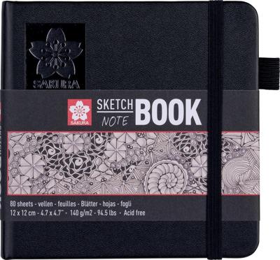 Schetsboek sakura 80 witte vellen 120x120mm zwart Schetsboek sakura 80 witte vellen 120x120mm zwart