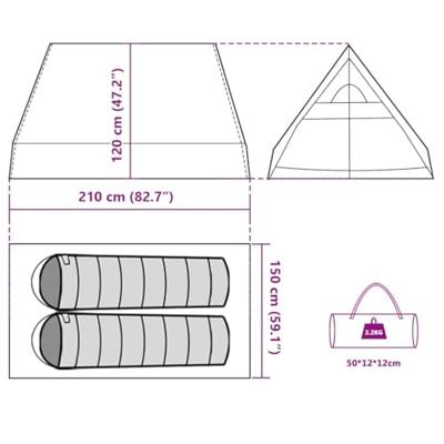 VidaXL Tent a-frame 2-persoons waterdicht groen VidaXL Tent a-frame 2-persoons waterdicht groen