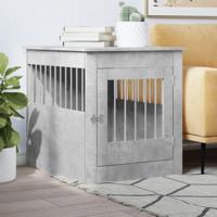 VidaXL Hondenbench 64,5x80x71 cm bewerkt hout betongrijs - thumbnail