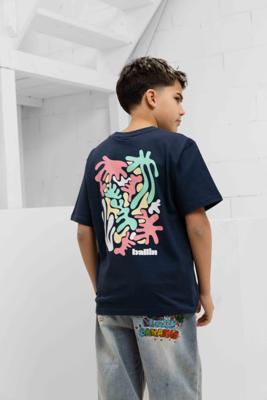 Ballin Amsterdam Abstract Sea Creatures T-Shirt Kids Donkerblauw - Maat 152 - Kleur: Donkerblauw | Soccerfanshop