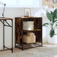 Boekenkast 60x35x76 cm bewerkt hout gerookt eikenkleurig - thumbnail