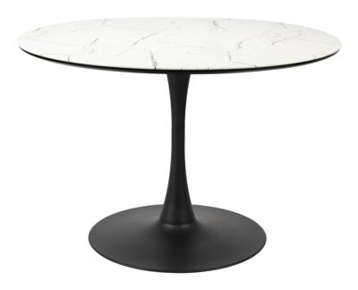 ZILT Ronde Eettafel 'Trisha' Marmerlook, 110cm, kleur Wit ZILT Ronde Eettafel 'Trisha' Marmerlook, 110cm, kleur Wit