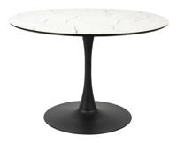 ZILT Ronde Eettafel 'Trisha' Marmerlook, 110cm, kleur Wit - thumbnail