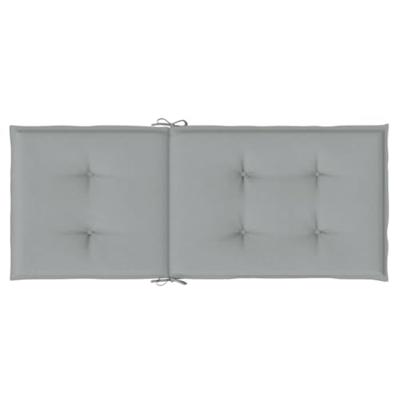 Stoelkussens 6 st hoge rug 120x50x4 cm stof lichtgrijs