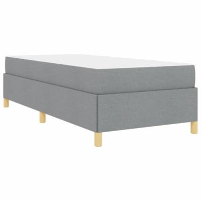Boxspring bed Lichtgrijs en Wit en Lichtgrijs 90 x 190 cm Stof
